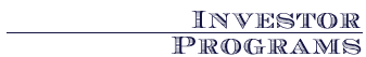 Investor Programs